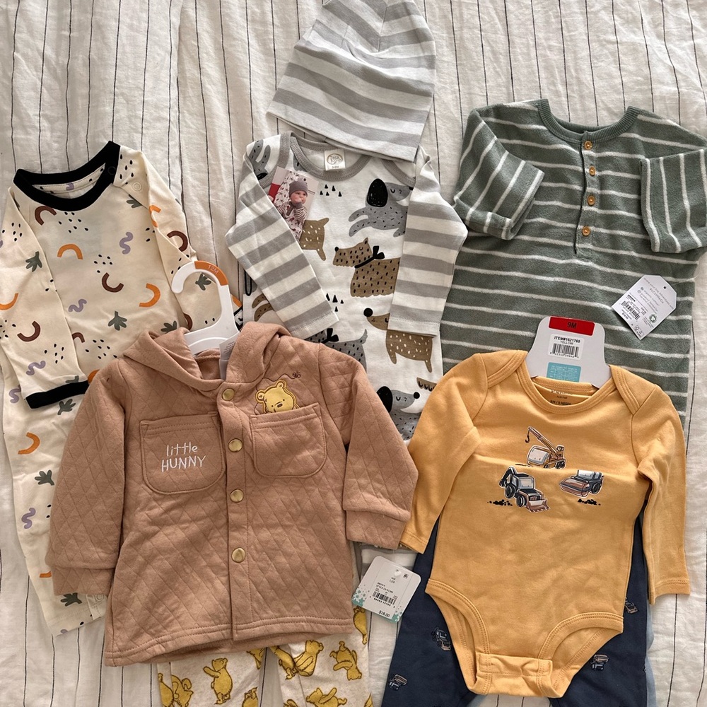 Baby Clothing Set with Stripes and Patterns